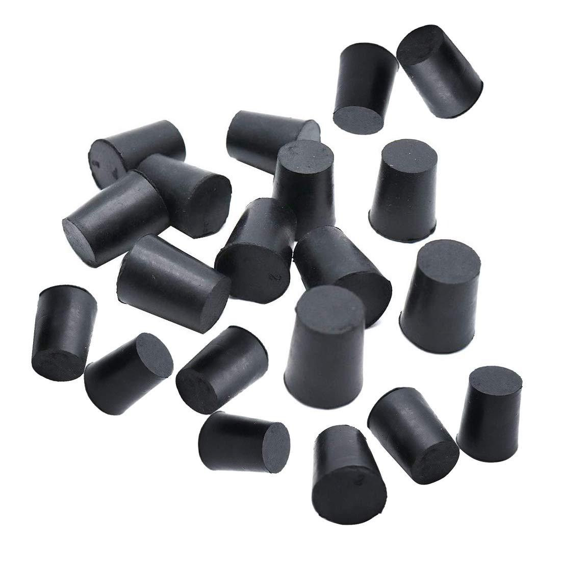 Sscon20pcs Black Lab Plug Solid Rubber Stopper 20mm x 16mm x Length 25mm Size RS-2 1" Long (Diameter: 0.78" x 0.63")