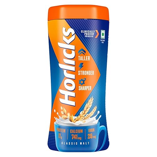 Horlicks Bebida de salud y nutrición para niños, tarro de 2.2 lbs Sabor clásico de malta Apoya la inmunidad y el crecimiento holístico Polvo de