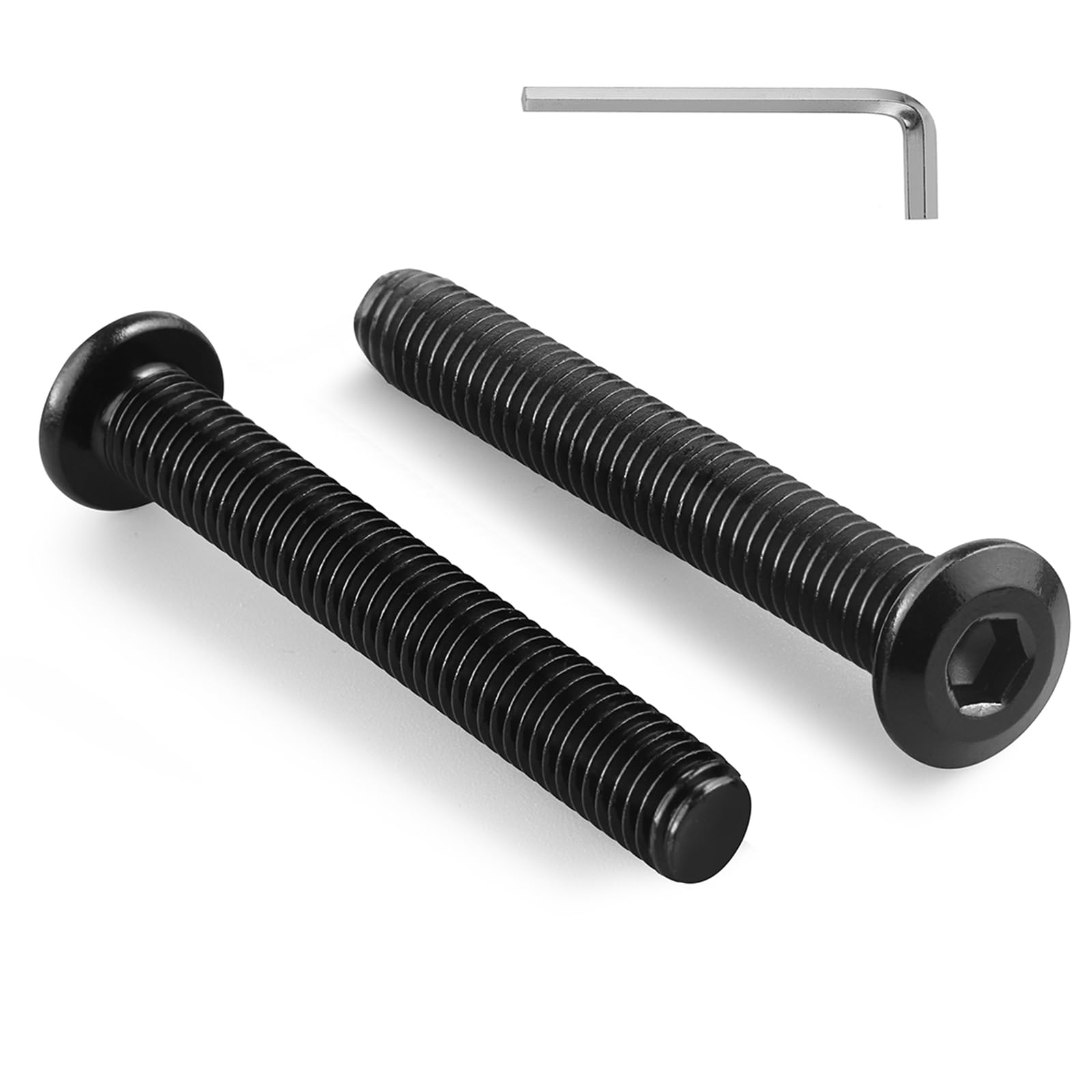 20Pcs 1/4-20 Bolt, 1/4-20 x 2-1/2" Flat Head Hex Socket Cap Screws, 304 Stainless Steel 18-8 Furniture Bolts, Black Zinc Finish, Full Thread (with Hex