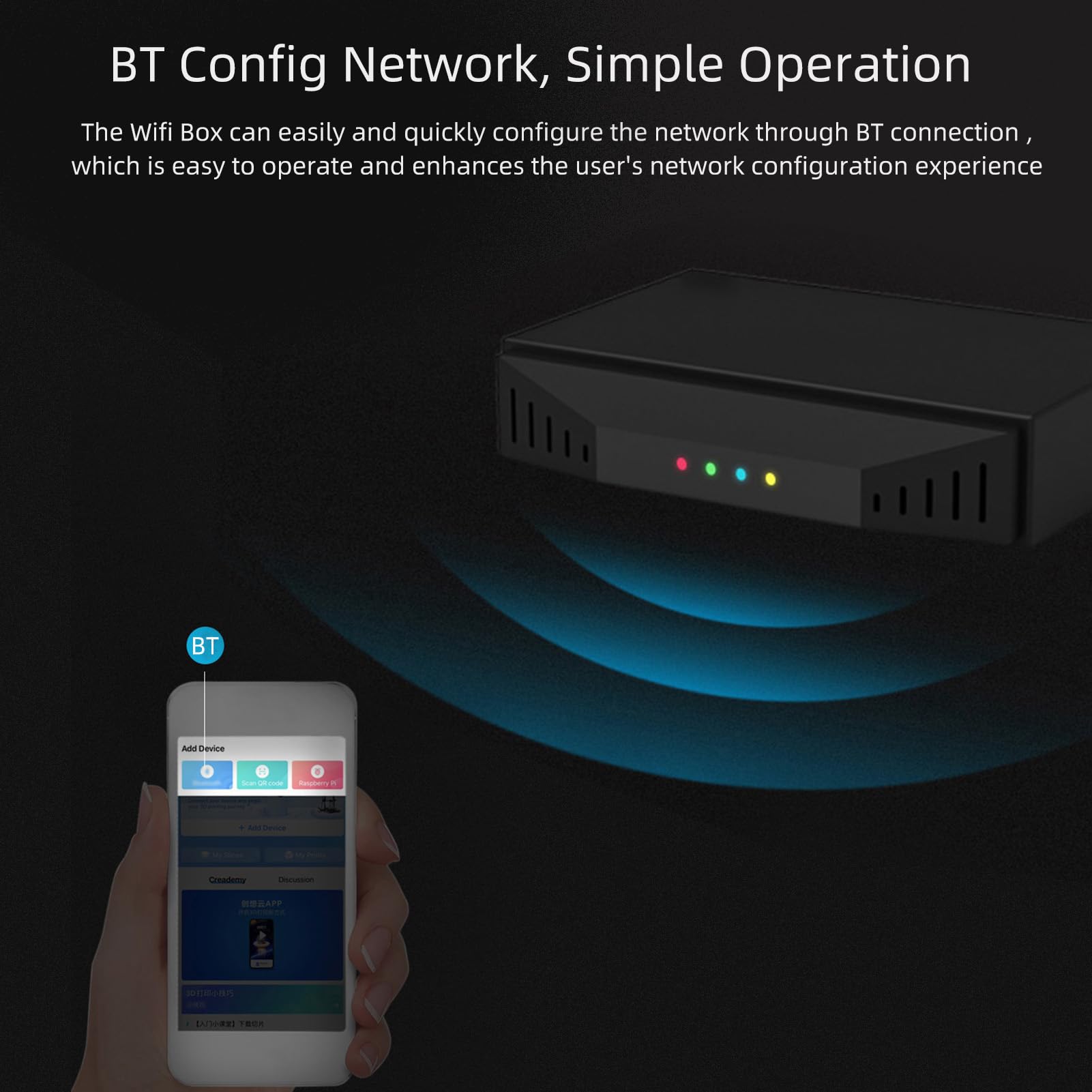 WiFi Box 2.0 Assistant de Prise de Vue en accéléré pour Imprimante 3D Configuration BT et à Distance, Carte TF 8G Incluse, Convient aux Utilisateurs D'imprimante 3D FDM, Matériau ABS Noir