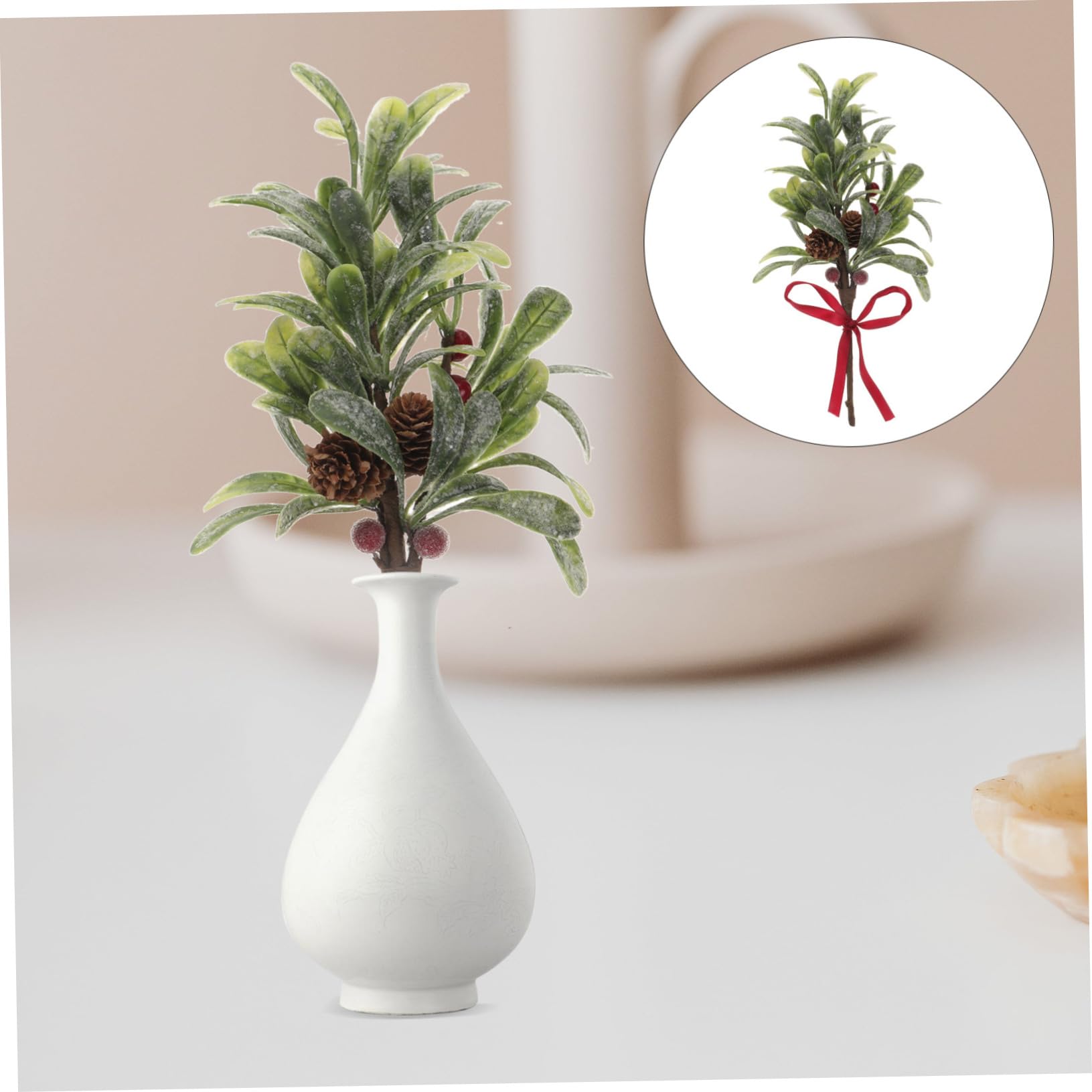 OKUMEYR 5pcs Realistic Artificial Branch Berries Christmas Swag Decoration for Home Office and Party Elegant Faux Foliage for Holiday Decor Reusable Festive Accessory
