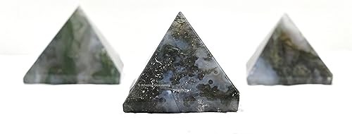 Miniatura 275 de Amazing Gemstone White Agate Snow Quartz Pyramid Crystal Healing Stones - 1" Great Pyramid Figurine of Natural Stone Pyramid for Meditation, Reiki