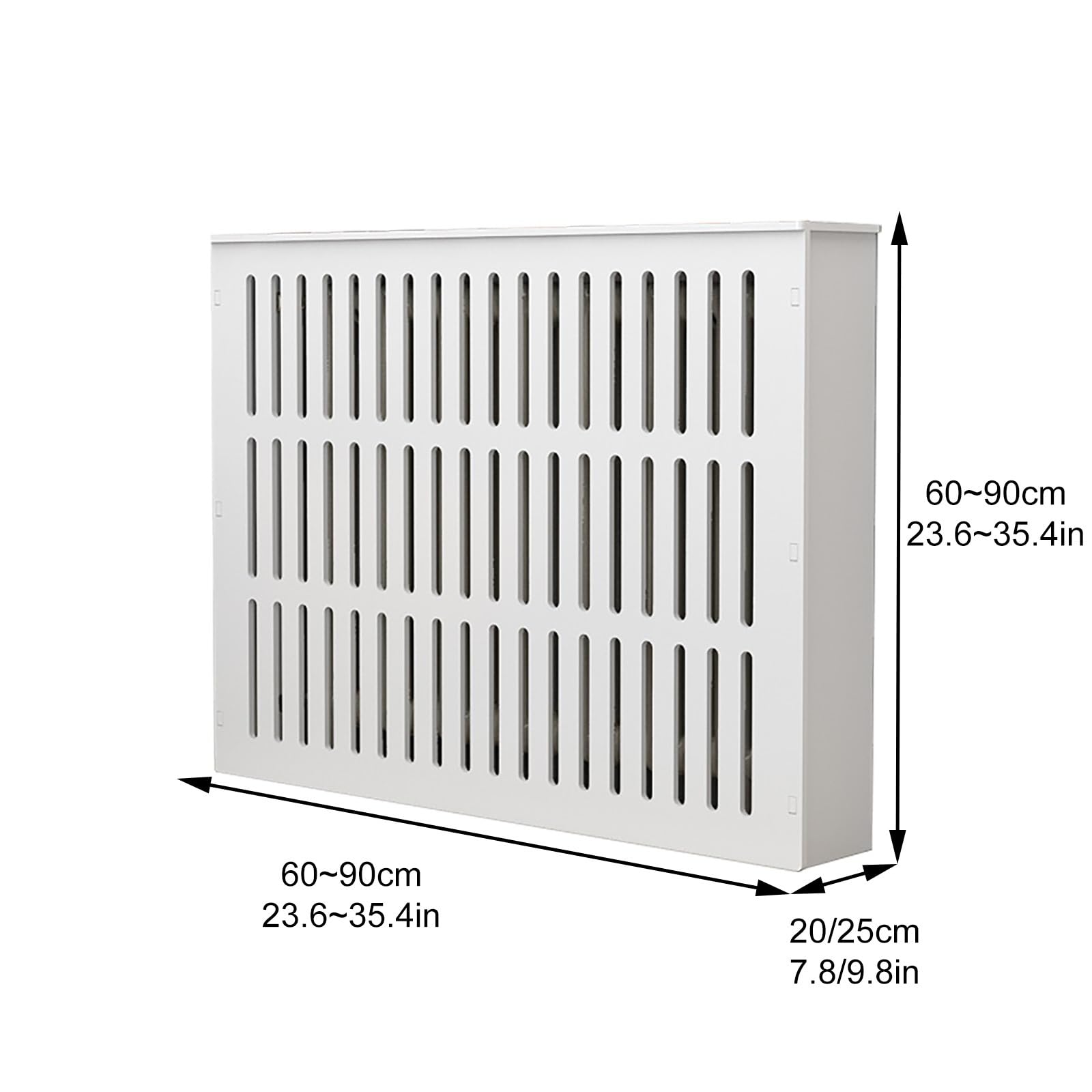 Generico Copritermosifone in PVC di Medie Dimensioni, mensola Decorativa per Riscaldamento, Elegante mobiletto portaoggetti per Soggiorno e Camera da Letto (60x60x25 cm / 23,6x23,6x9,8 Pollici)