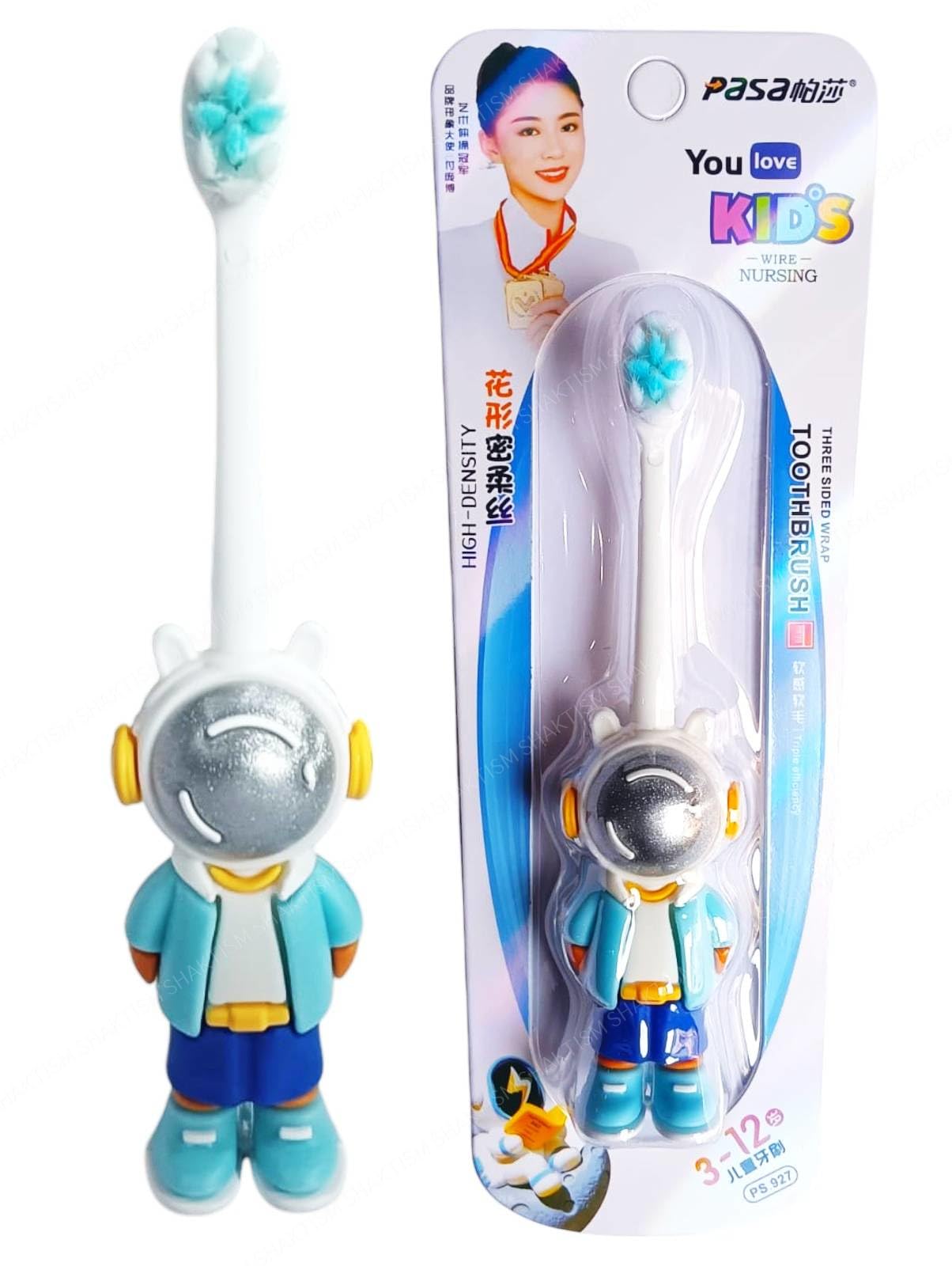 SHAKTISM Kids Toothbrush Space Astronaut Design Soft Tooth Brush, Extra Microfiber Soft Bristles for Children,Kids Oral Health Care 3-12 Years Random Colour 1Pcs-image-37
