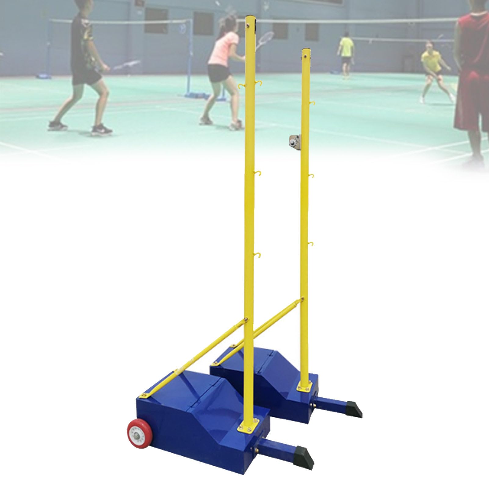 Rete da badminton con telaio autoportante e base zavorrata, per interni ed esterni