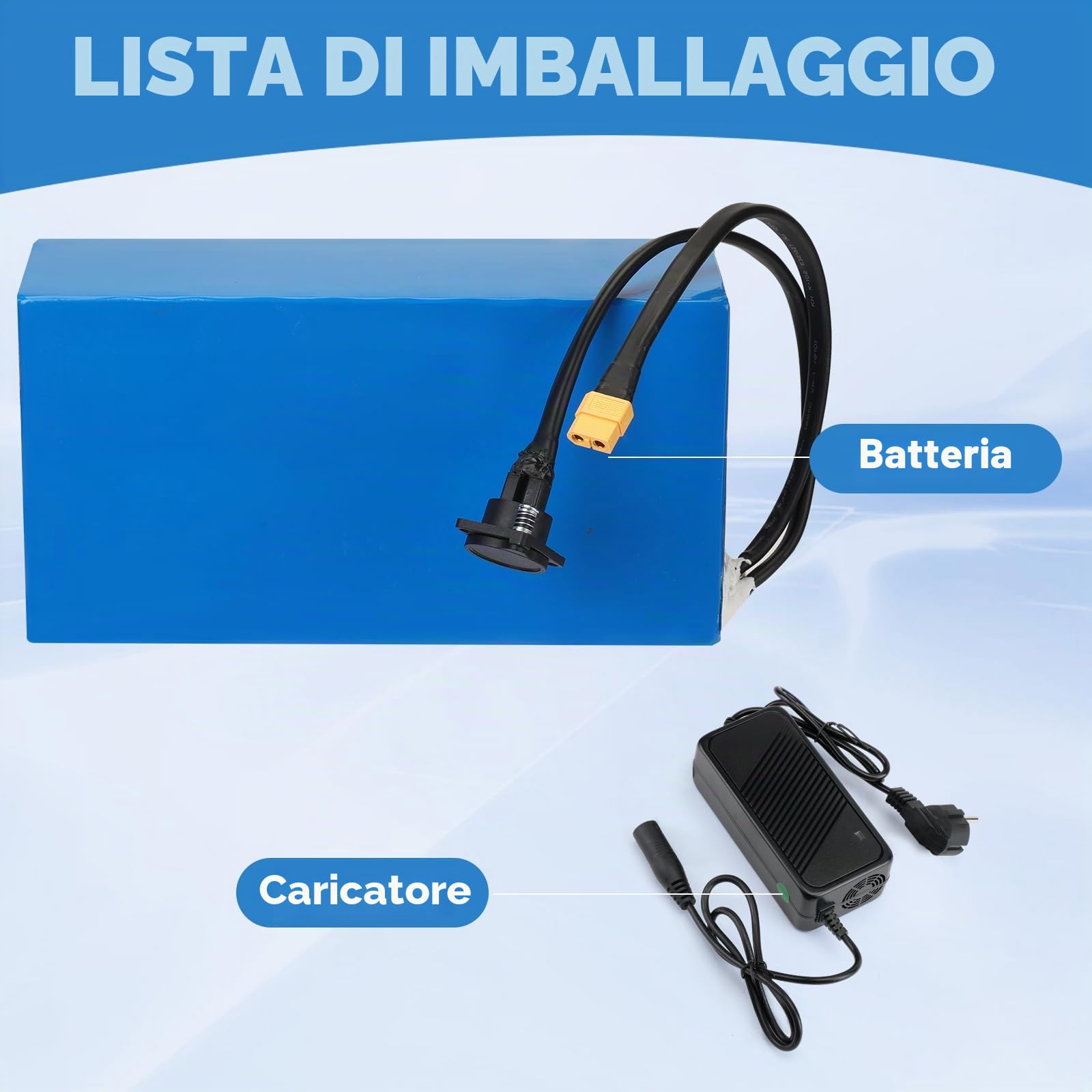 36V 25AH Batteria per Bicicletta Elettrica con Caricatore Rapido da 3A, Pacchetto Batteria PVC Impermeabile Agli Ioni di Litio ad AltaCapacità per Go-kart, Scooter, E-bike, Moto