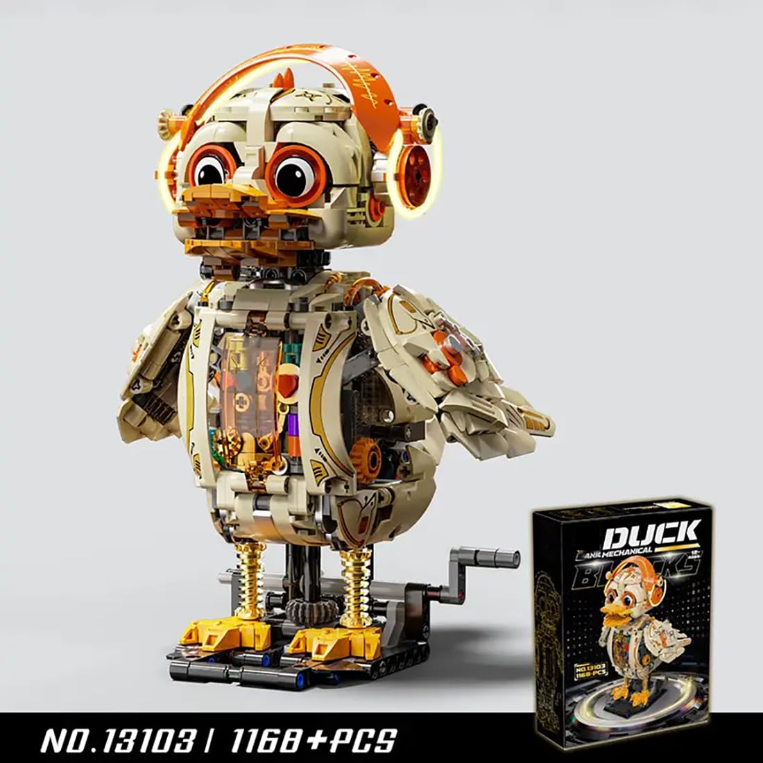 Technik Mechanische Ente Bausteine, 1000+ Teile Steampunk Roboter Ente Modellbausatz, Klemmbausteine MOC Bausatz Bauspielzeug, Kompatibel mit Großen Marken