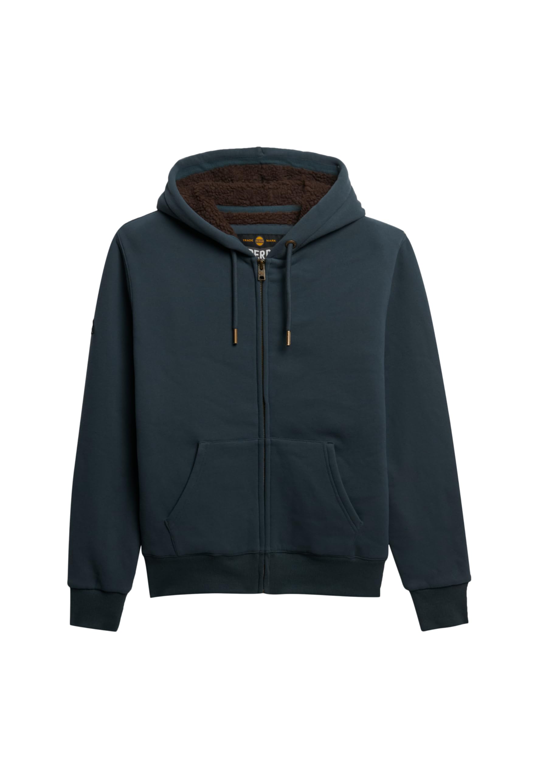 Superdry Men's Dark Graphite Grey Borg Lined Full Zip Sweatshirt M