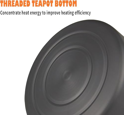 Miniatura 4 de Tentock Hervidor de aluminio para acampar, tetera y café, portátil, 1 litro, con mango plegable, calentador de agua de calentamiento rápido,