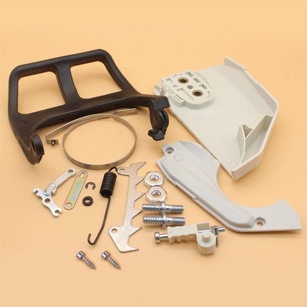 Tensor de cubierta de embrague de palanca de manija de banda de freno de cadena compatible con piezas de repuesto de motosierra STIHL MS180 MS170 017018