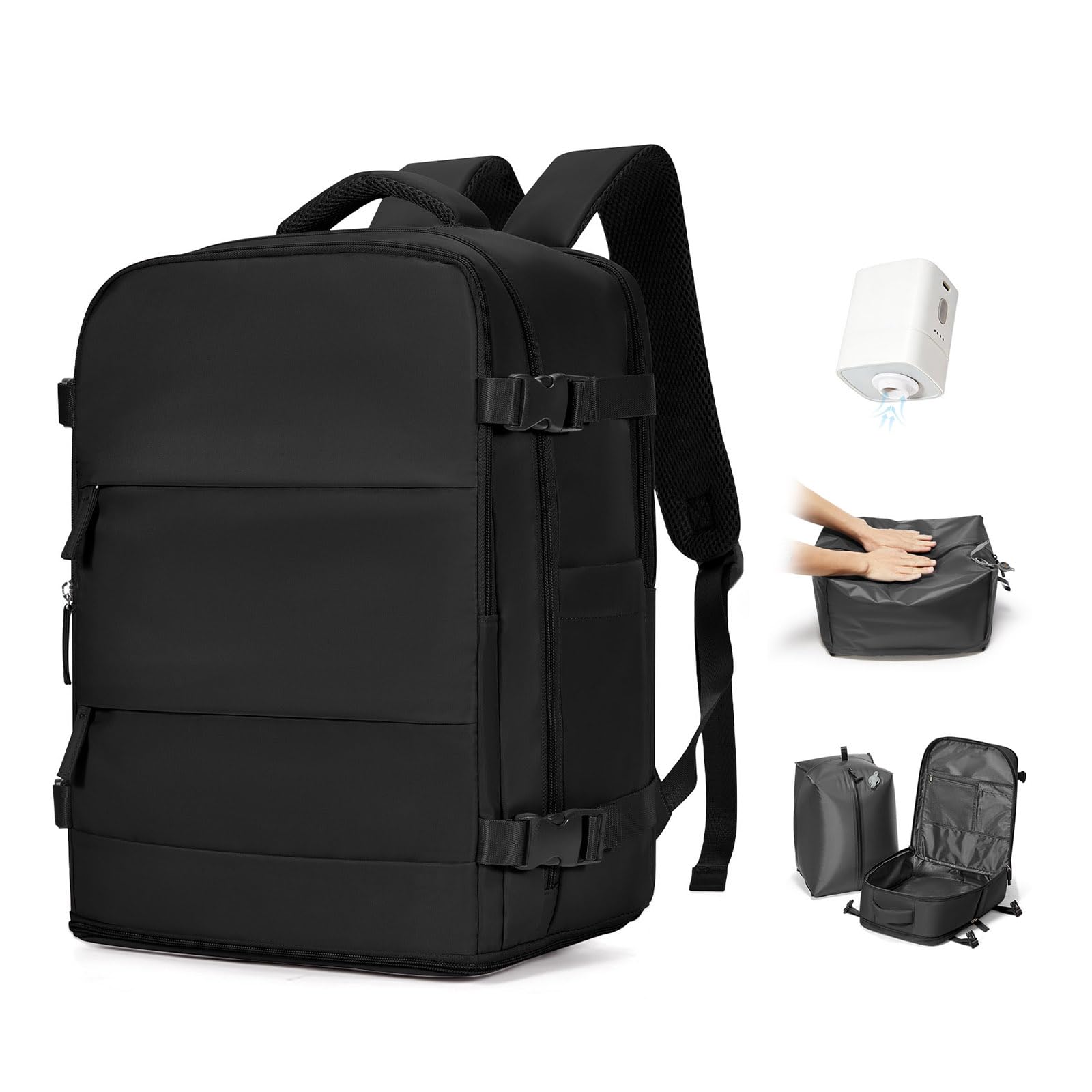 BJLFS Zaino Ryanair 40x30x20 Donna Zaino da Viaggio aereo Bagaglio a mano 40x30x20 Sottovuoto con porta scarpe Borse da Cabina per Wizzair Zaini Casual impermeabile per laptop da 14 pollici