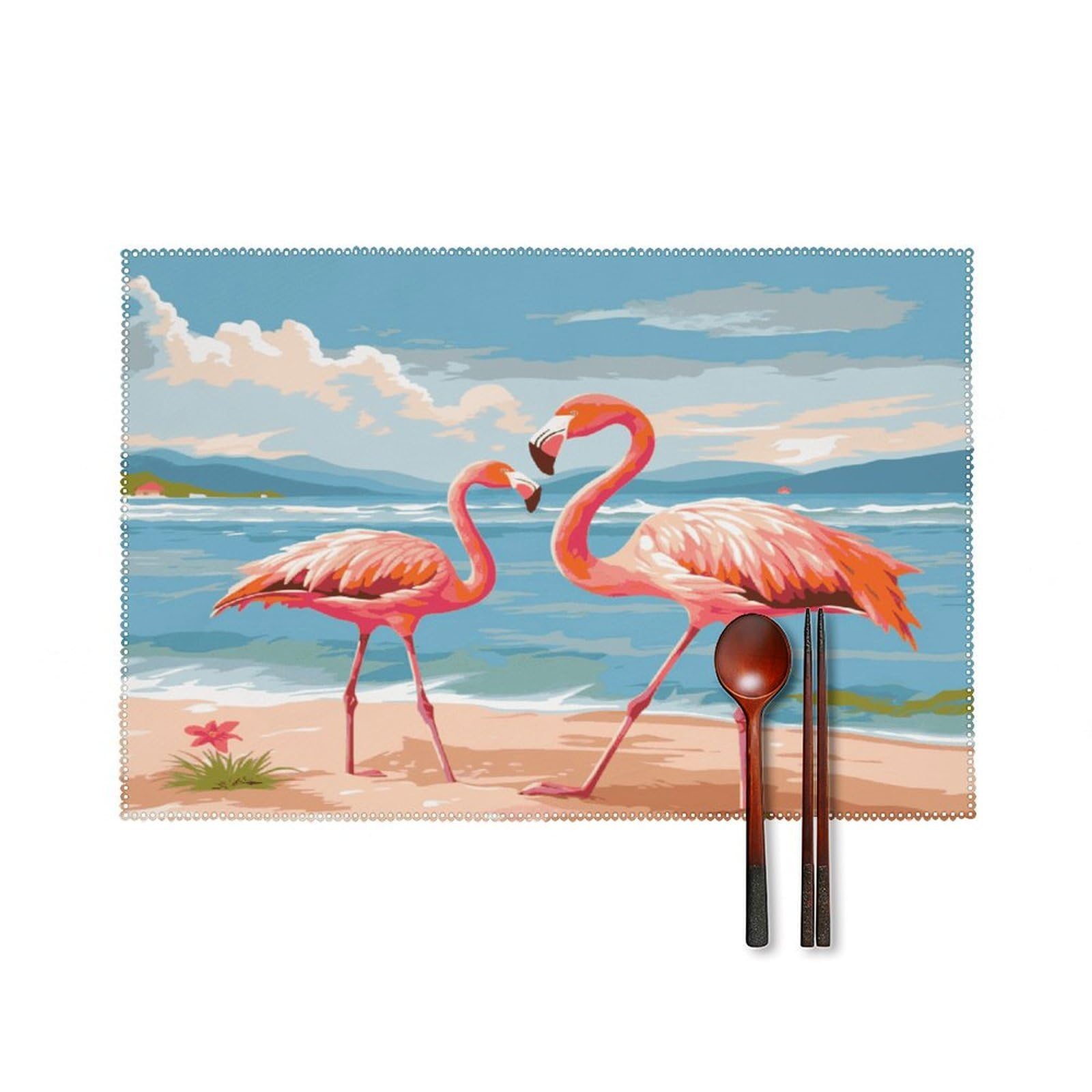 Fodpand Style Flamingo Beach Placemats Set Of 4 Place Mats Table Mats