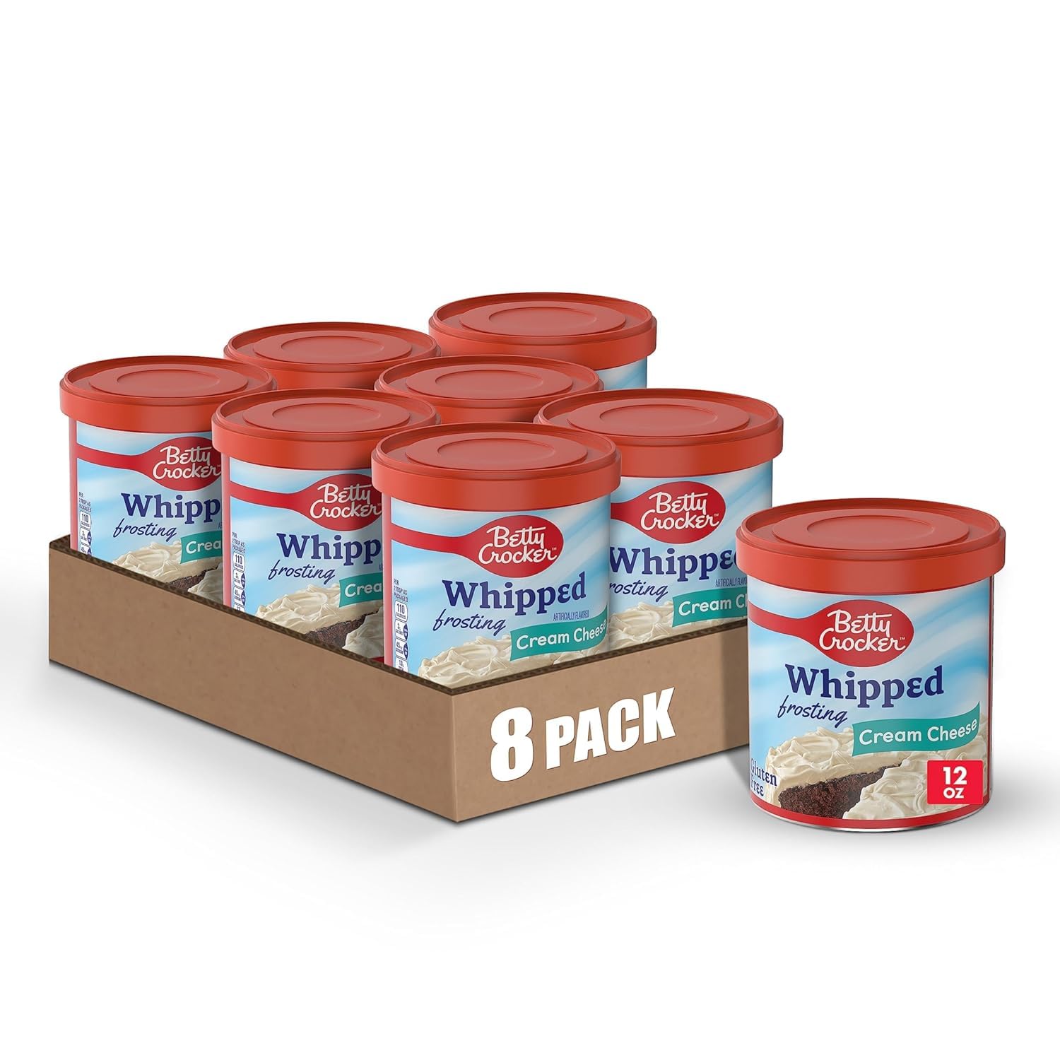 Betty Crocker Whipped Cream Cheese Frosting, Gluten Free, 12 oz (Pack of 8)