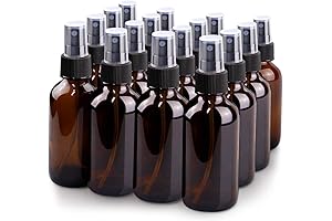 Wedama 4oz Amber Glass Spray Bottles 16 Pack Refillable Fine Mist Empty Transparent refillable containers