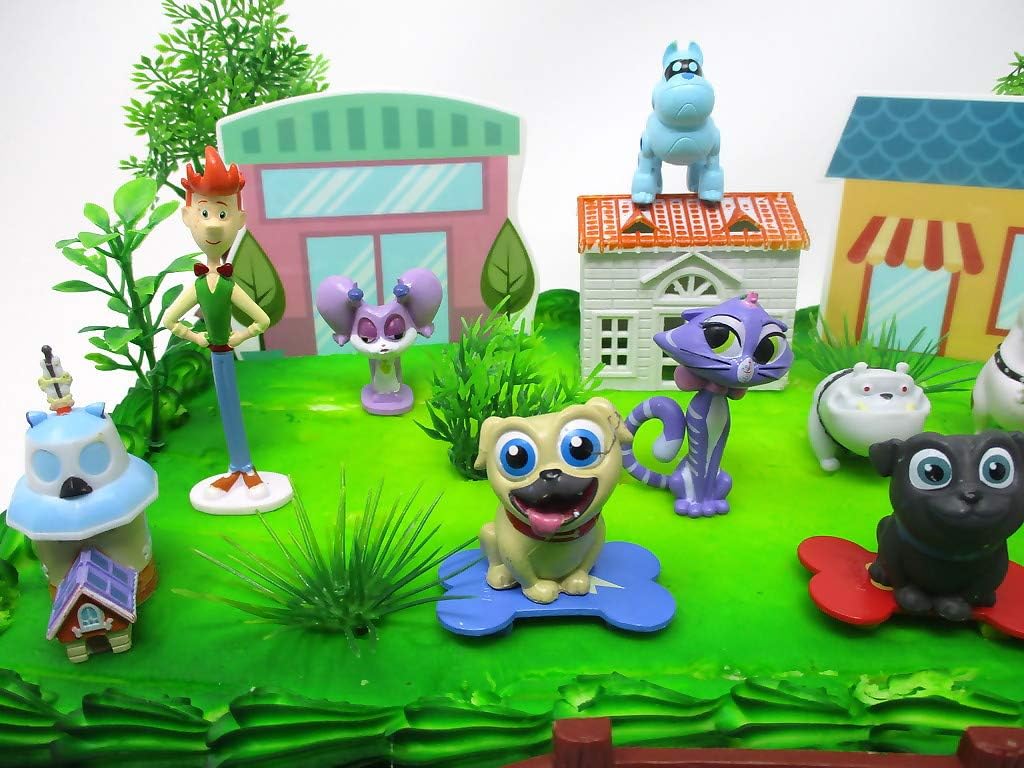 Puppy Dog Pals Deluxe Birthday Cake Topper Set and Themed Accessories (Unique Design)