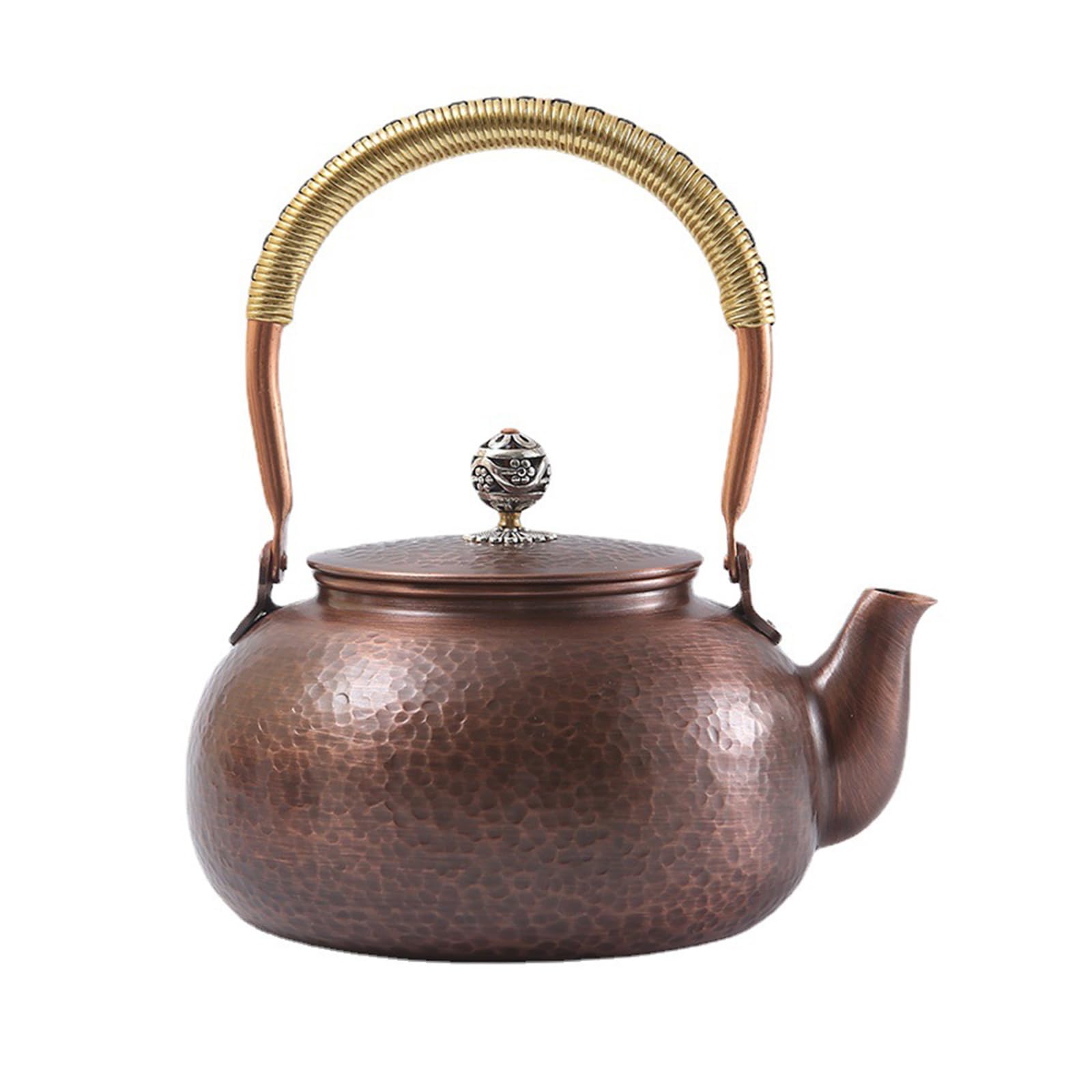 Xinsheinelry Antique Fashion Beaten Bronze Tisane Coffeepot 1200ml Safe Stovetop Use Clear Substance Denial Liner Gift Concept for Home Traditional Bronze Coffeepot for Stove