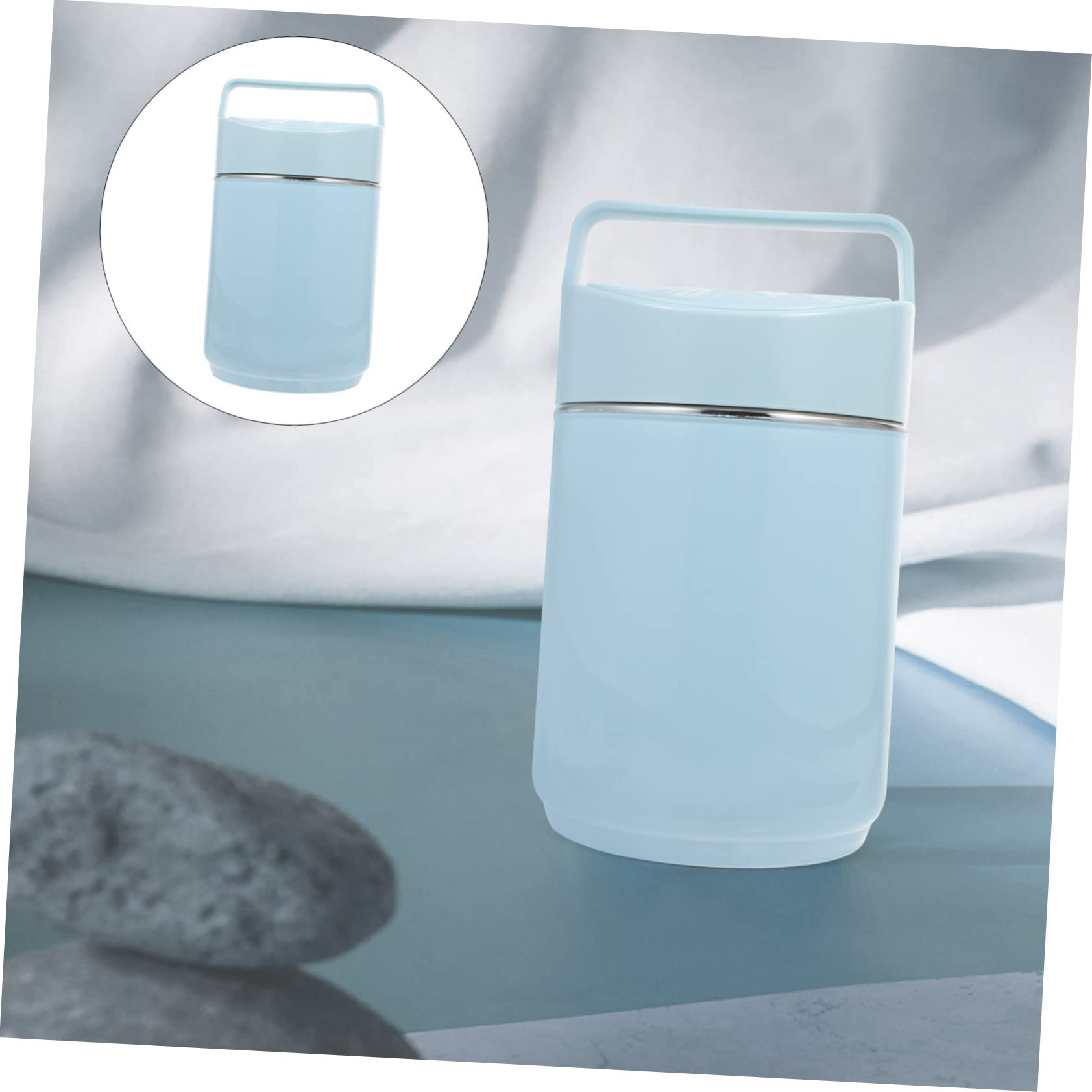 Cabilock Caja Térmica de Acero Inoxidable de 3 Capas 2l Azul | Asa Portátil y Cierre Hermético, Apta para Escuela y Viaje, Diseño Aislante para Adultos