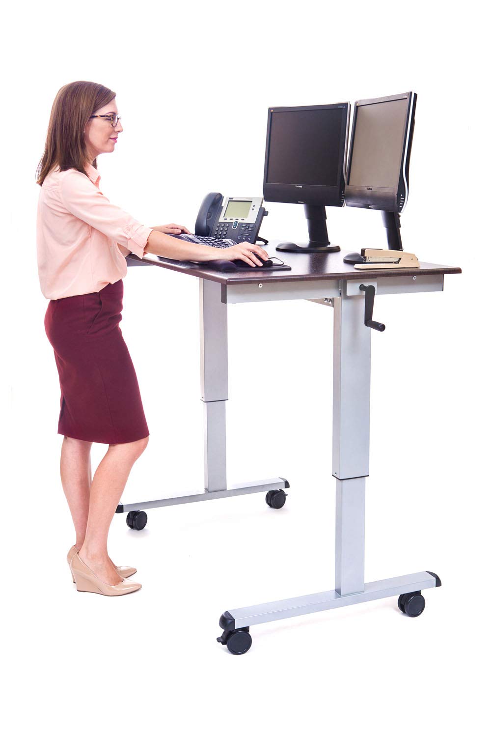 Luxor STANDUP-CF48-DW 48 High Speed Crank Adjustable Stand Up Desk — view 2