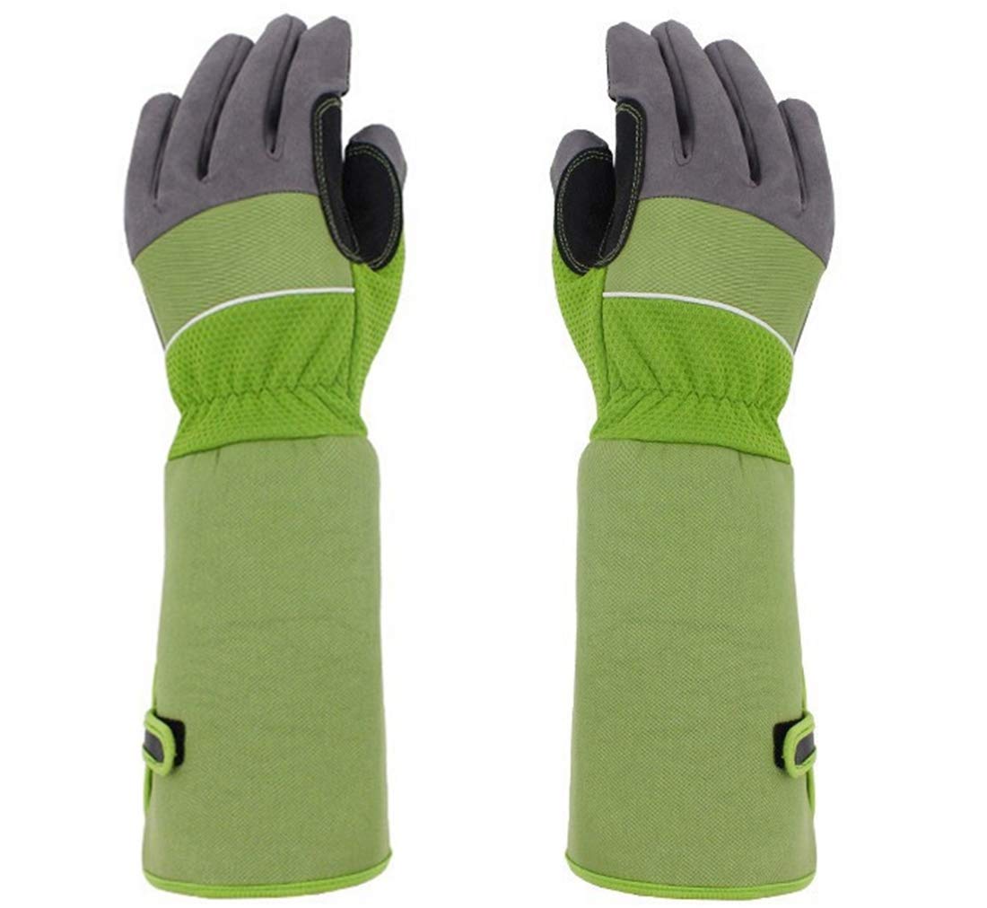 Long Sleeve Gardening Gloves,Rose Pruning Thorn-Proof Long Garden Gloves for Men.Long Gardening Gloves,Garden Gloves. (Large-green)