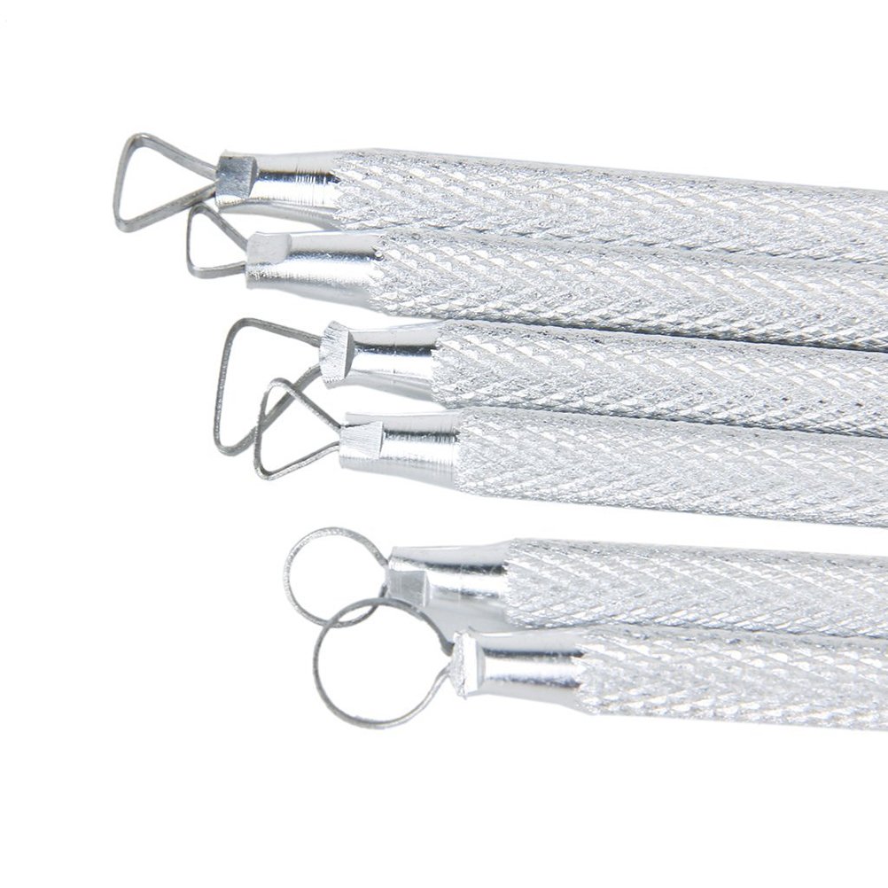 LEORX Set 6 Strumenti Per Scultura Argilla - Alluminio Professionale Per Modellare, Dettagliare E Rifinire - Ideale Per Ceramica, Cera, Gesso E Pasta Modellabile (Argento) - 3