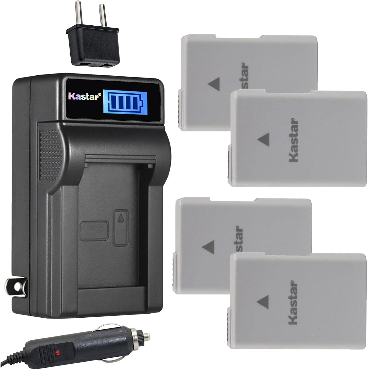 Kastar 2-Pack EN-EL14a Battery and LCD AC Charger Compatible with Nikon D5600 DSLR Camera, Df DSLR Camera, Coolpix P7000 Camera, Coolpix P7100 Camera, Coolpix P7700 Camera, Coolpix P7800 Camera
