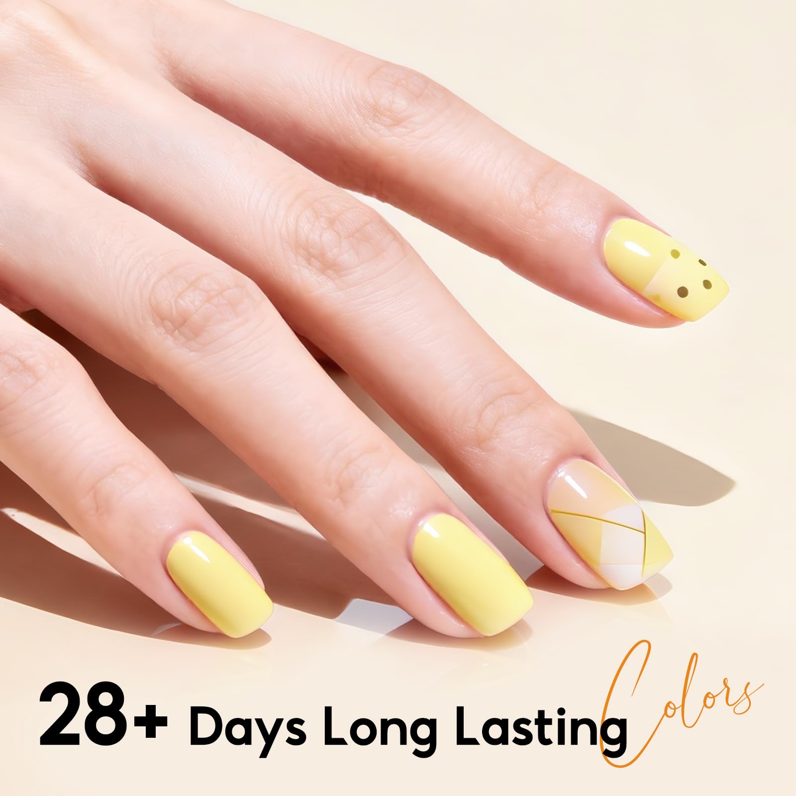 PEACECOLOR Vernis Gel UV Semi Permanent Jaune, 10ML Vernis à ongles Soak Off UV/LED Gel Nail Polish DIY Cadeau pour Femme