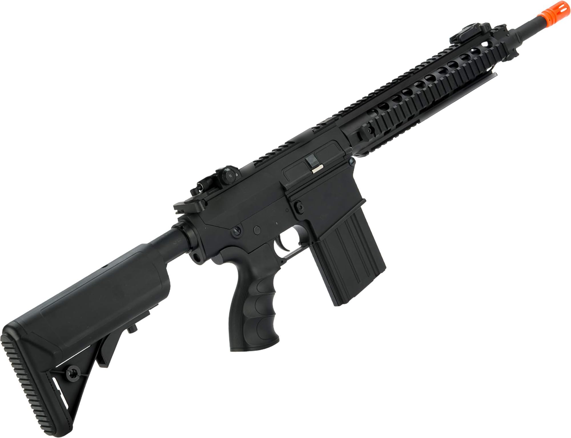 Evike Airsoft - Matrix Full Size SR25-K Precision Rifle AEG Airsoft (Model: Polymer Body/Black)