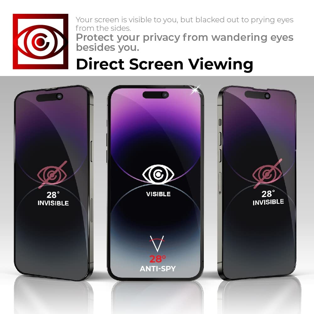 TECHGEAR Protection Ecran Mat pour iPhone 14 Plus, iPhone 13 Pro Max - Mat Verre Trempé, Protecteur 3D Mat Anti-Reflet Plein Écran en Verre Trempé