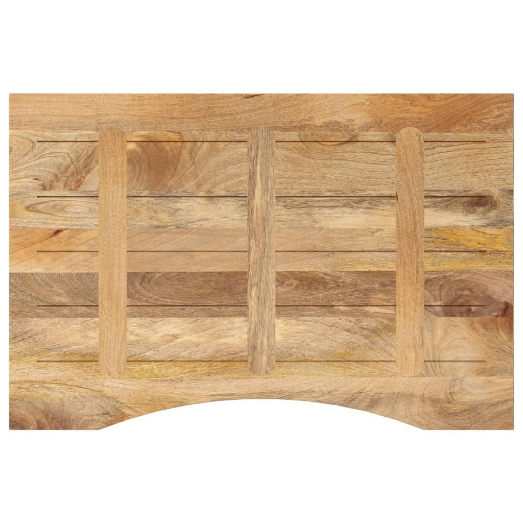 Piano da scrivania in legno di mango massiccio, 90 x 60 x 2,5 cm, con apertura, design rustico per soggiorno e studio, versatile come piano da tavolo o tavolino da caffè