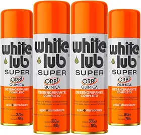 White Lub Óleo Protetivo Desengripante 300ml-180gr P/Carros Motos Casa Escritório Indústria Oficina - Kit 4un