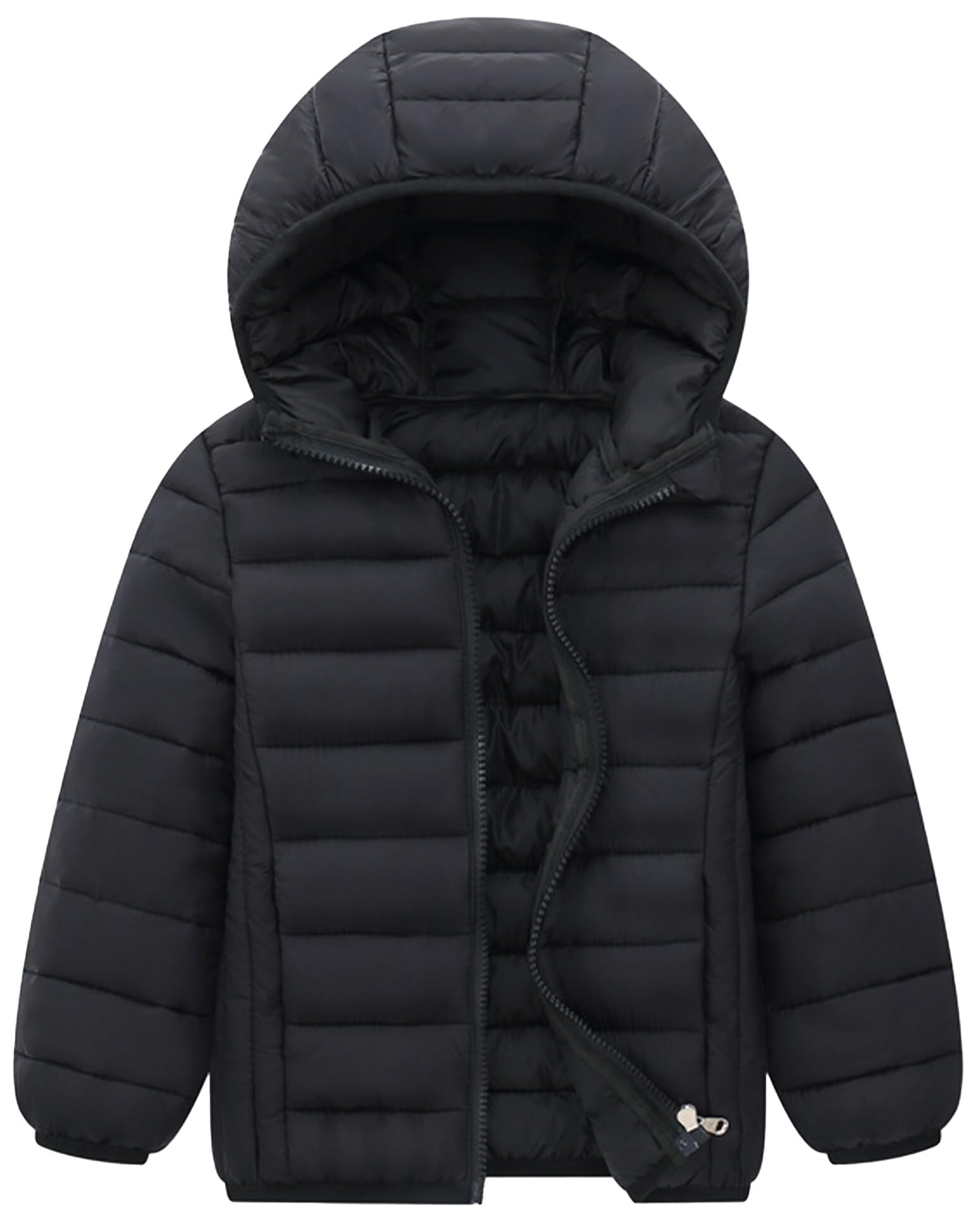 Happy Cherry Kids Down Jacket Winter Warm Hooded Zipper Packable Windproof Down Coat 3-9T