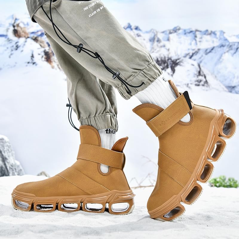 Image of Mens Chelsea Boots Casual For Men Blade Sneakers Sport Fashion High Top Men's Brown Black Size Boot Shoes Man Shoe