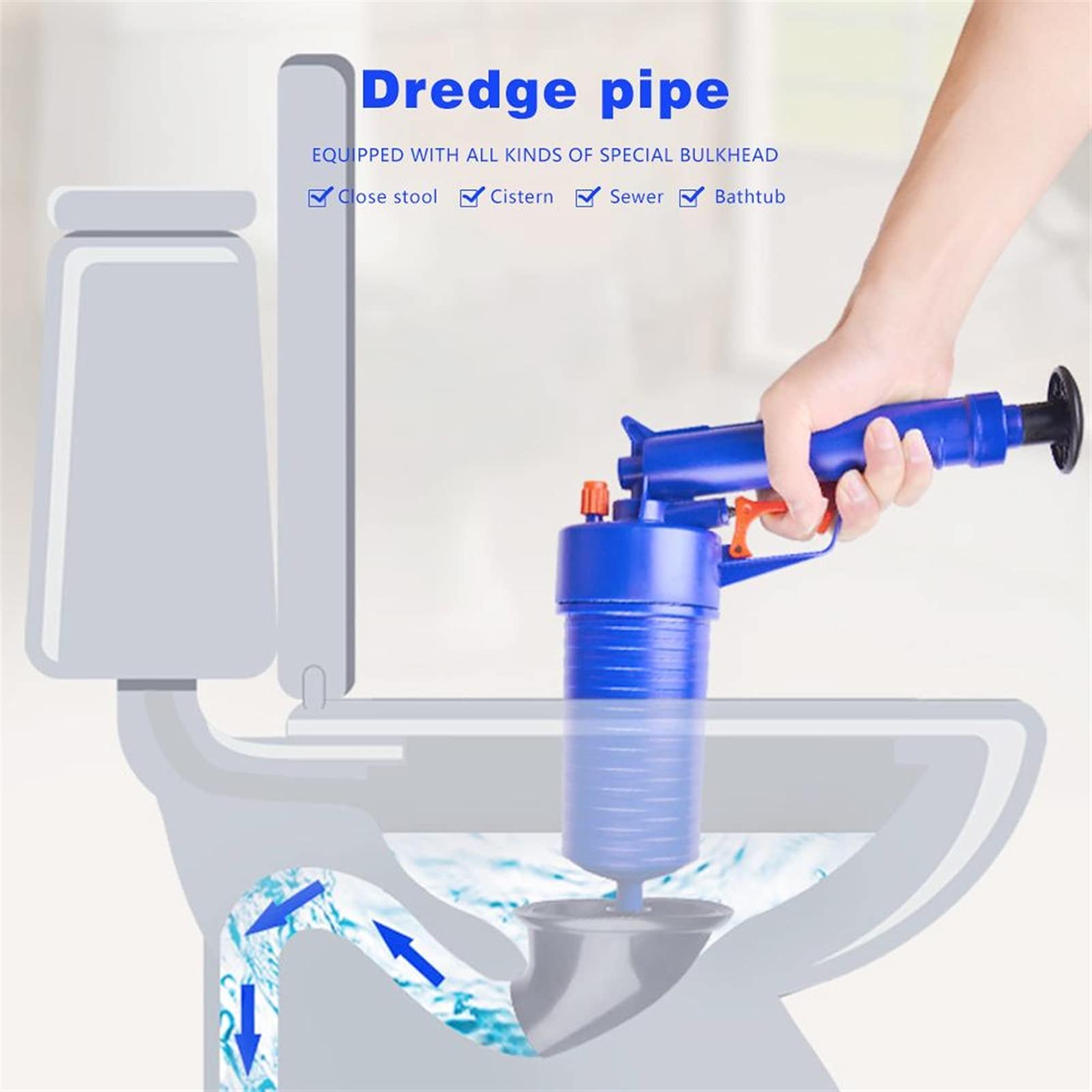 Desatascador de tuberías, Limpiador de desagües, Bomba de Aire, desbloqueador de presión, fregaderos de alcantarillado, Lavabo, tubería, eliminador de obstrucciones, baño, Cocina, Inodoro li