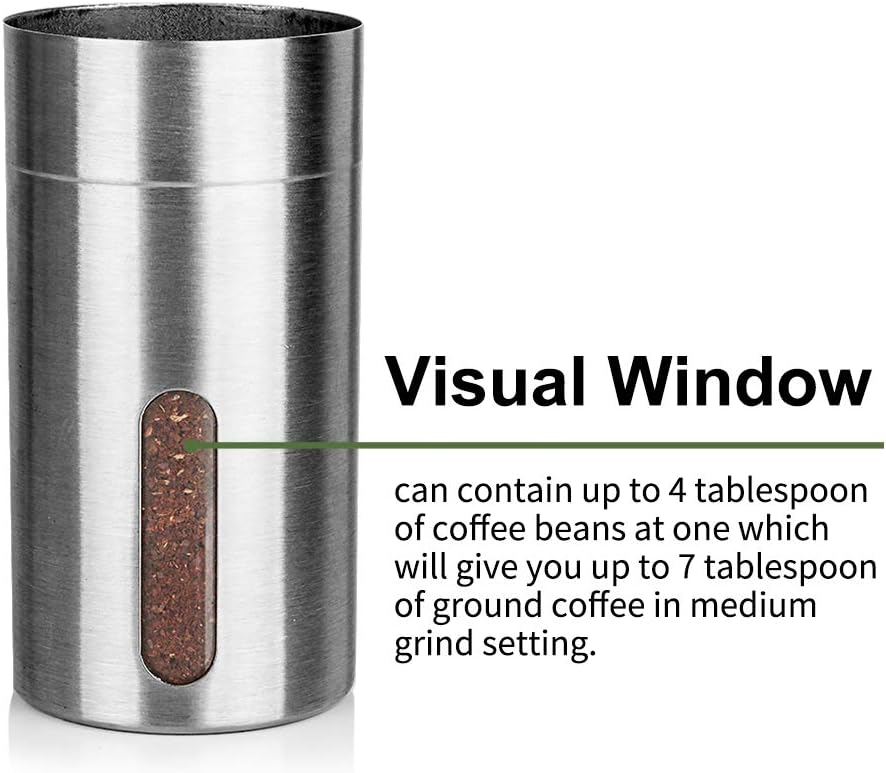 RECAFIMIL Manual Coffee Grinder Portable Coffee Bean Grinder with with Hand Crank Mill, Adjustable Bean Grind Size Coffee Grinder with Spoon, Ideal for Home Office and Travel 8 61nr1l0bCML. AC SL1000