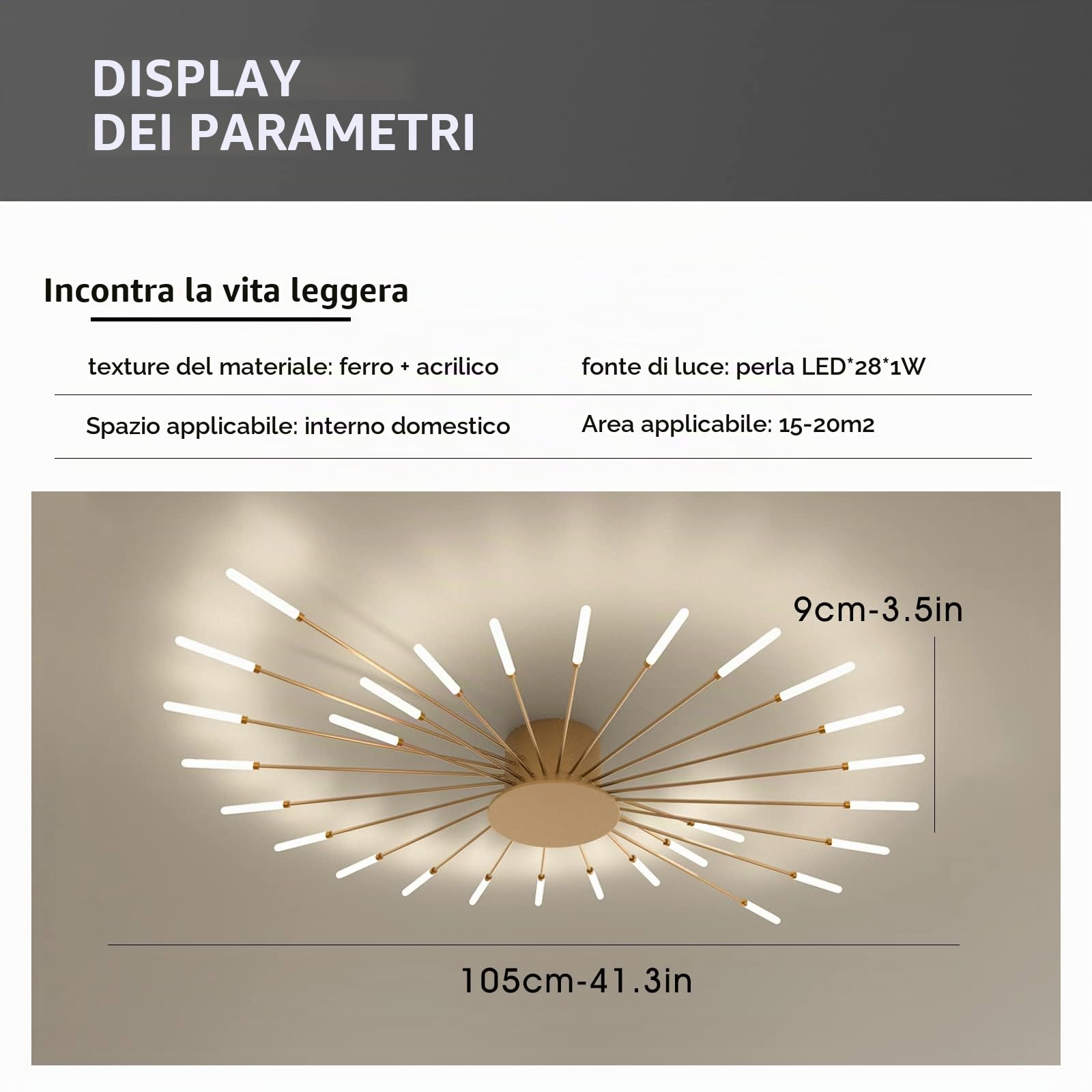 Plafoniera moderna a LED 42 teste Lampada da soffitto a incasso in oro Lampadari con paralume in acrilico per camera dei bambini Camera da letto Soggiorno Luce a forma di fiore neutra 4000K