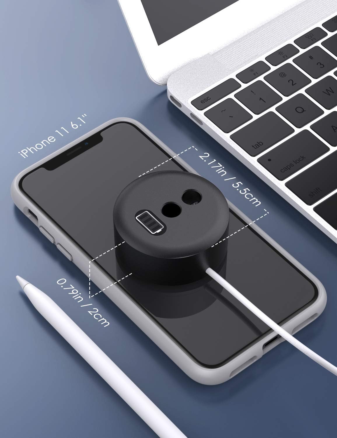 MoKo USB C Female to Lightning Male Adapter, Lightning Male to USB-A Female OTG Adapter Connector for iPhone 14/13/12/11 Pro Max/iPad/iPod/AirPods, Support 10W Fast Charging/Data Transfer/Audio, Black