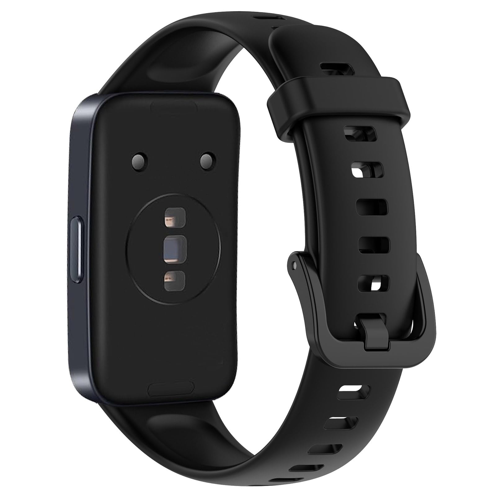 SUGARJAR Silicone Strap For Huawei Band 8/9/10,Soft Sports Replacement Straps for Women and Men, Black, 215 millimeters - Image 2