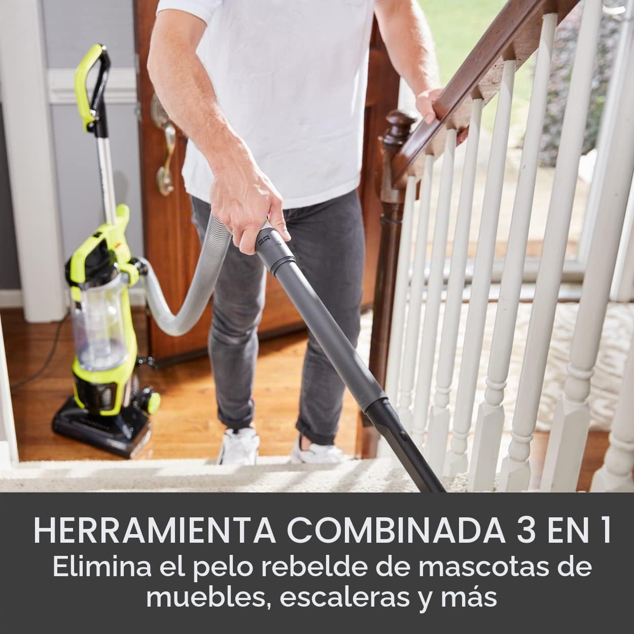 Kenmore - Aspiradora vertical DU2001 sin bolsa con sistema de 2 motores, contenedor de polvo XL, herramienta combinada 3 en 1