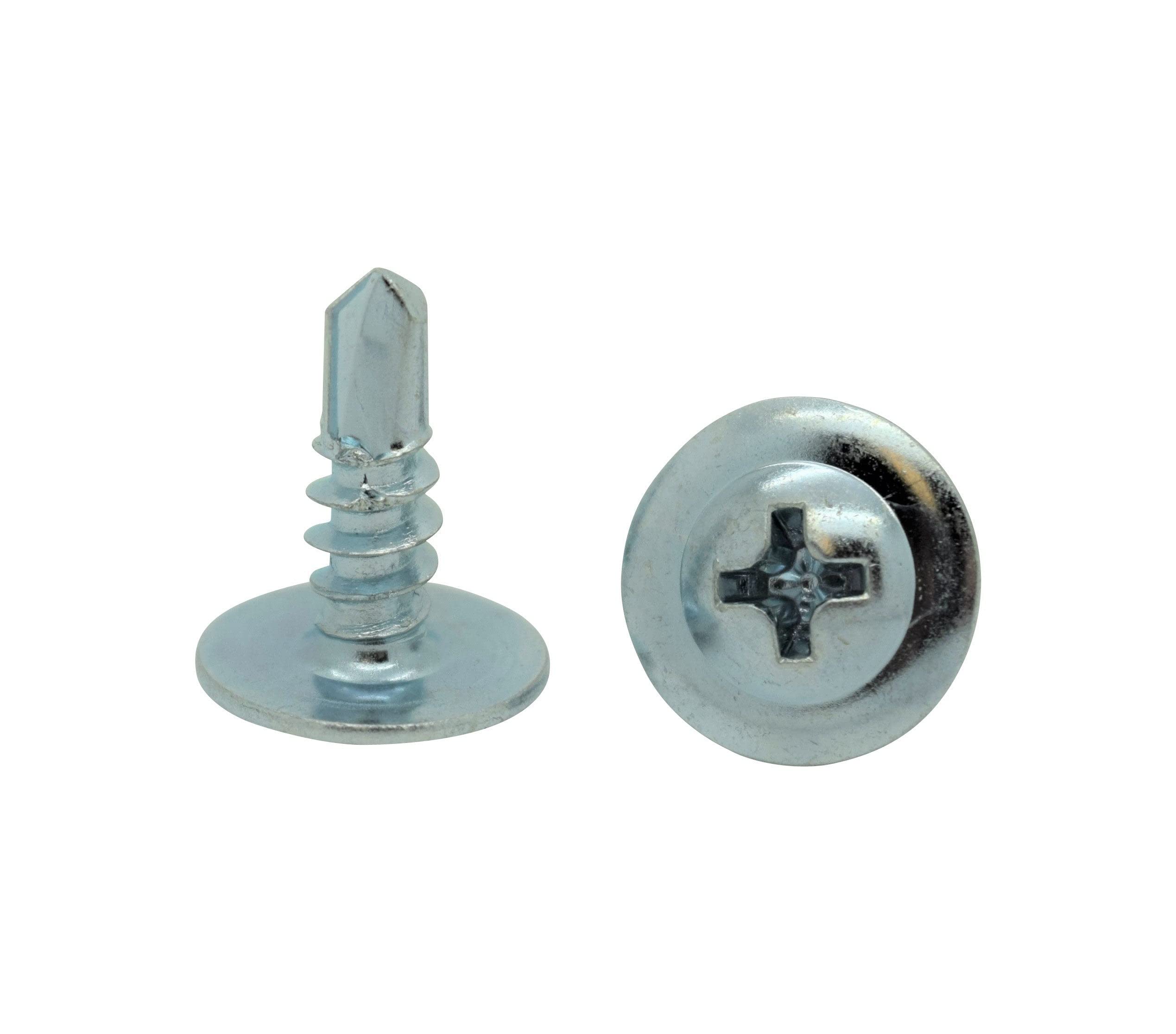 Vis auto-perceuses à tête bombée zinc tôle BCP134 Lot de 300 pièces de vissage # 8 x 1,27 cm