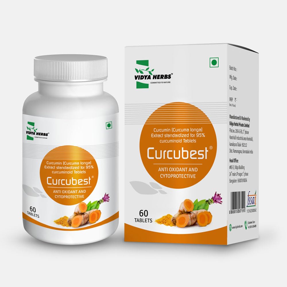 VIDYA HERBS CURCUBEST Cytoprotective & Anti Oxidant, Curcumin Is Active Ingradient Of Turmeric,indicatios : Cyto Protective, Anti Oxidant,anti Depressant_60 Tablet (B0D3XTDQBY) Amazon Price History, Amazon Price Tracker