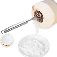 Vista 3 de Raspador de coco, 2 ralladores de coco, herramienta de eliminación de carne de coco, herramienta de eliminación de carne de coco de acero