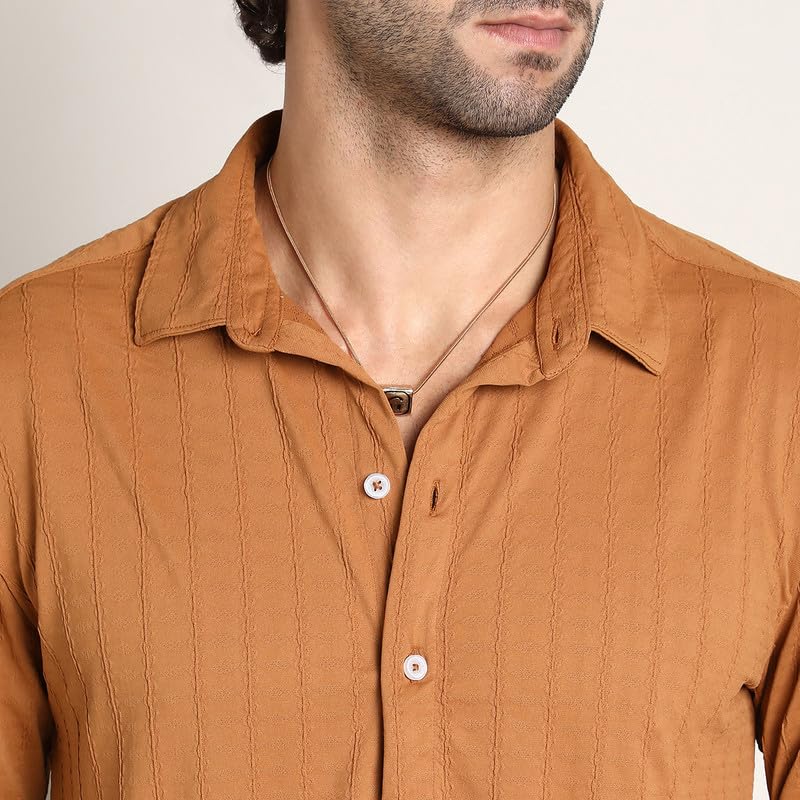 Image of CAHOOT Men's Shirt for Casual Wear | Mid-Rise | Regular Fit | Button Closure | Shirt Crafted with Comfort Fit for Everyday Wear