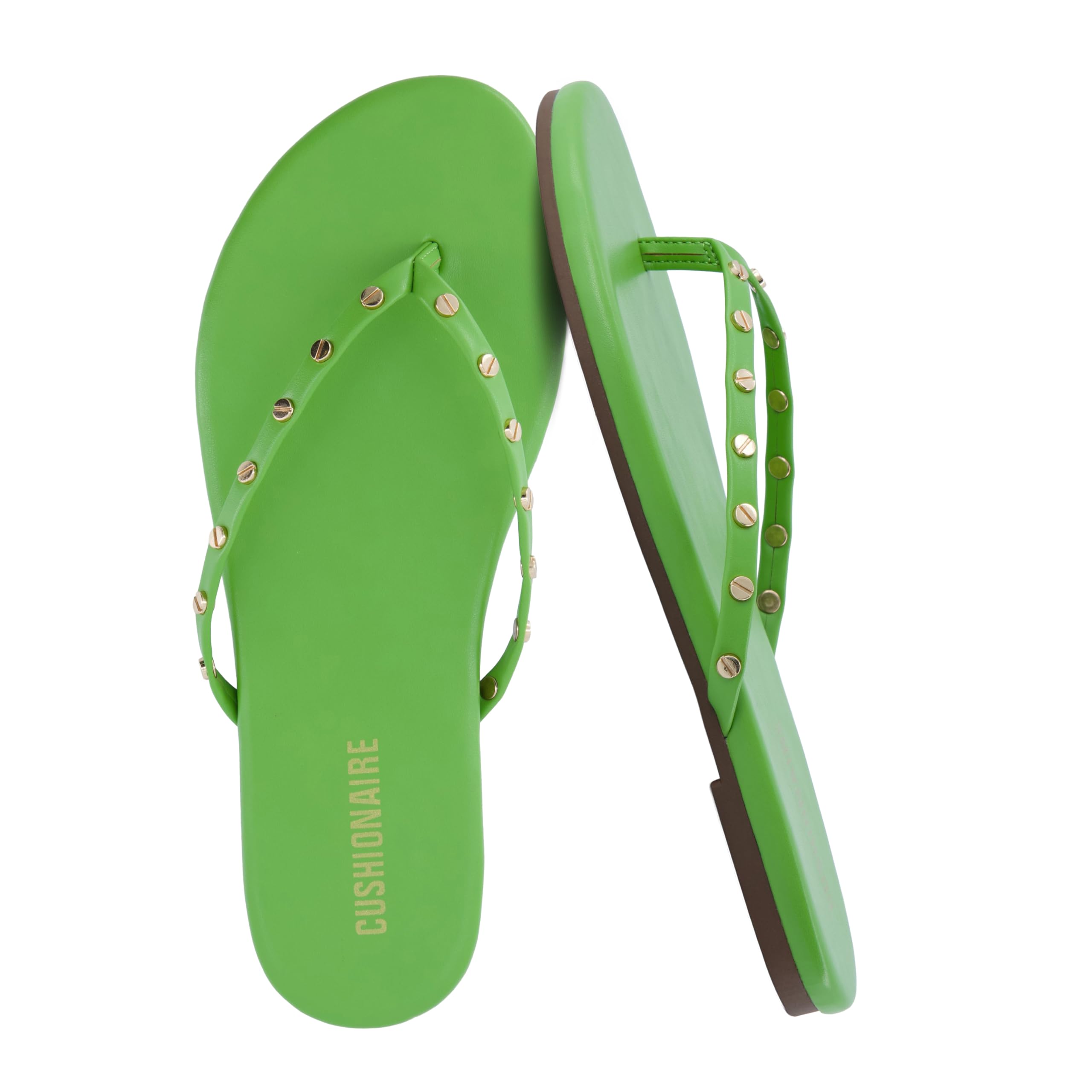 CUSHIONAIRE Women's Confetti Studded Flip Flop Sandals