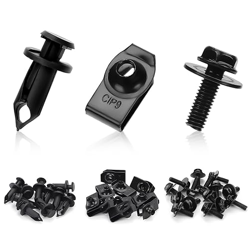 Tornillos de cuerpo de protección contra salpicaduras para motor, 35 piezas, tornillos de guardabarros y clips para el cuerpo, clips de parachoques