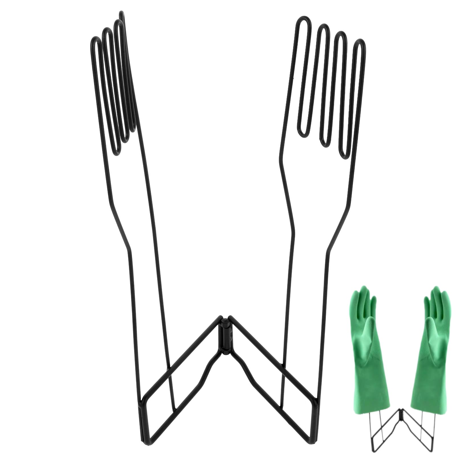 jojofuny Kitchen Glove Dryer Rack with Drainage and Foldable Design Black Painted Multifunctional Glove Holder for Sink and Cupboard Space-Saving Kitchen Drying Rack and Sponges