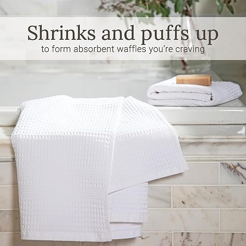 Miniatura 4 de GILDEN TREE Juego de 2 toallas de baño + tapete de baño de gofre (blanco)