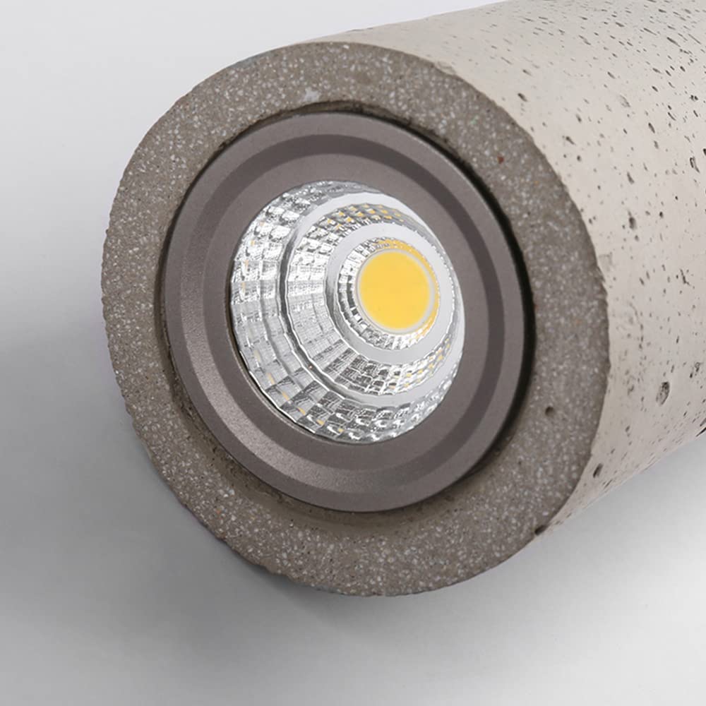 Genérico Lámpara De Araña De Cemento, con Tubo Cilíndrico Largo, Inoxidable Y Fácil De Limpiar, De Techo, Adecuada para Salón, Comedor Y Dormitorio (Height 4 * 30cm Warm Light)