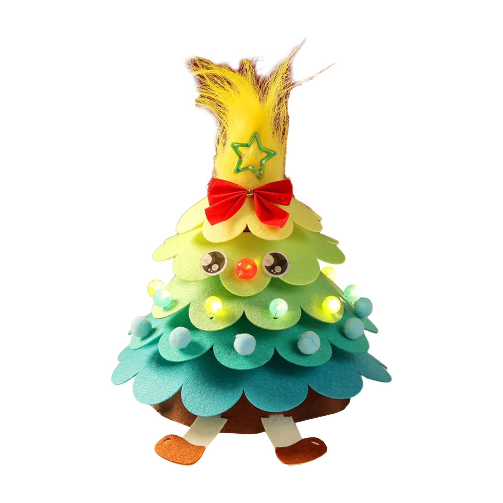 Tsophreniq Tabletop Christmas Tree Festive LED Lights Ornaments Quick Assembly Christmas Decorations Shopping Decor