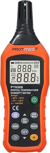 Protmex MS6508Medidor digital de temperatura y humedad, CECOMINOD046940