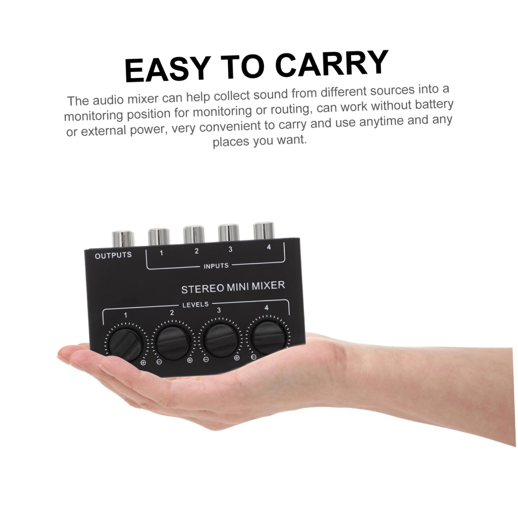 Mélangeur Audio Stéréo Cx400 à 4 Canaux Passif Noir | Mixage Ultra Faible Bruit, pour Lecteurs CD et Enregistreurs Portables, Usage Professionnel